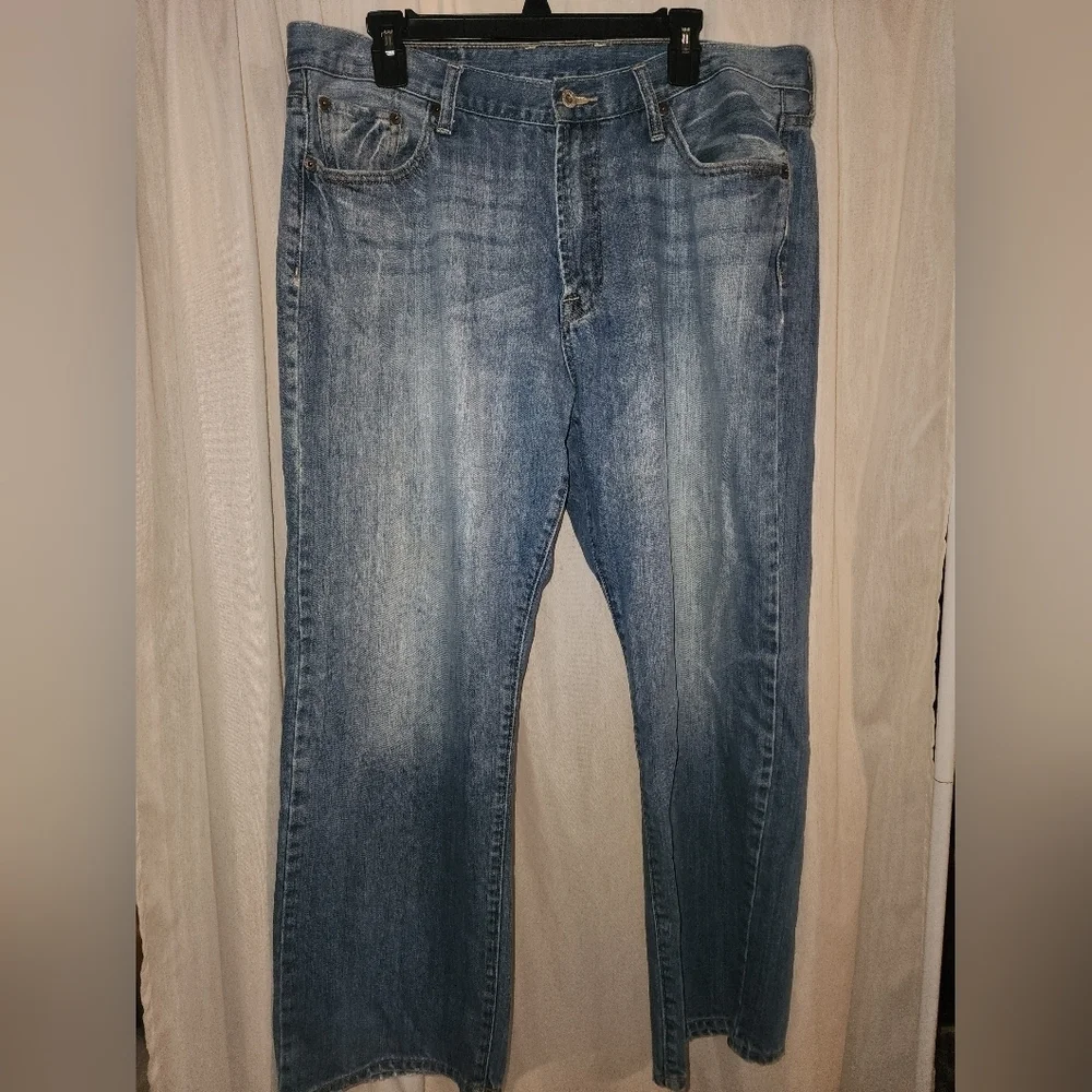 Lucky Brand 181 Jeans Mens 38x27 Blue Relaxed Bootleg light Wash Denim